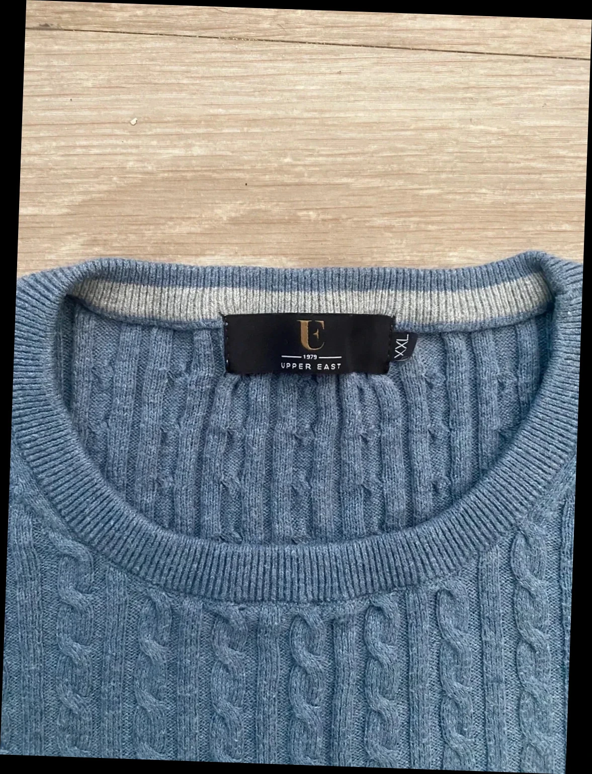 suéter torcido com gola redonda Upper East azul tamanho L – photo 2